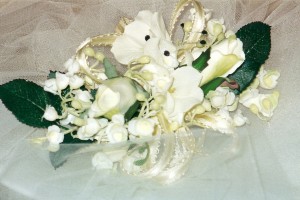 LILY OF THE VALLEY AND WHITE ROSES CORSAGE